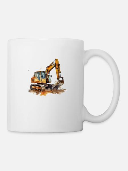 Pelleteuse de chantier - Mug blanc - blanc