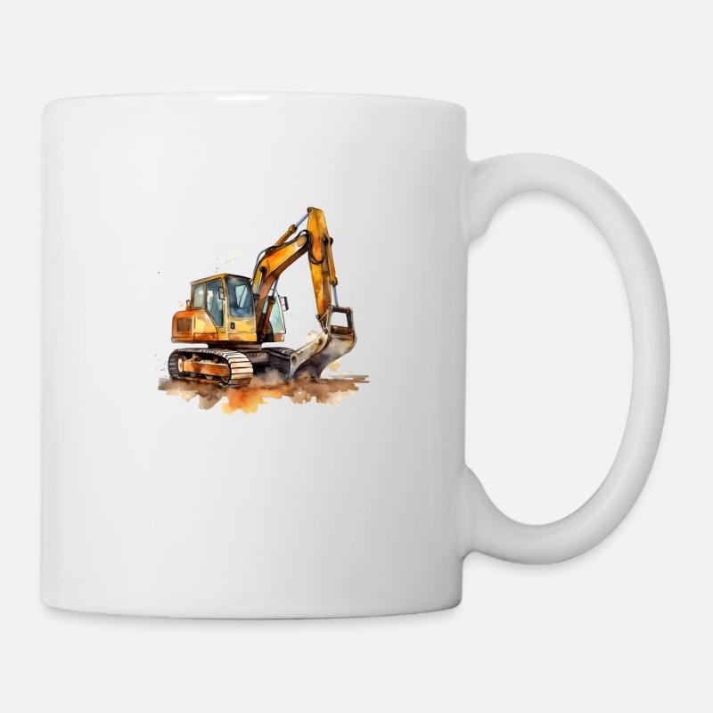 Pelleteuse de chantier - Mug blanc - blanc