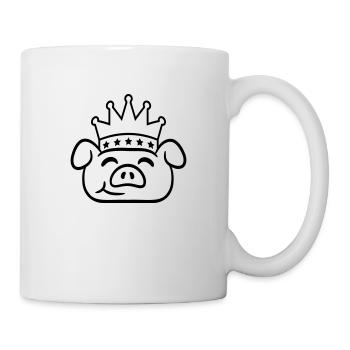 Cochon Roi Tête Reine Prince héritier Princesse - Mug blanc - blanc - Droite