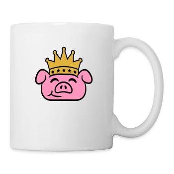Cochon Roi Tête Reine Prince héritier Princesse - Mug blanc - blanc - Droite