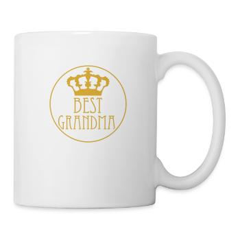 Best Grandma Krone Königin Edel Logo Rund Kreis - Tasse - Weiß - Rechts