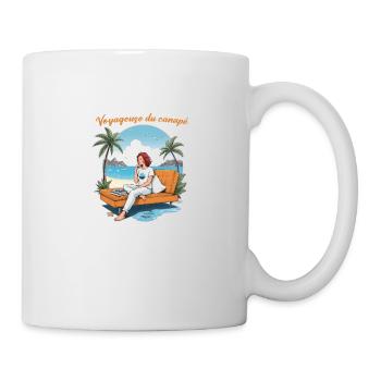 Voyageuse du Canapé - Mug blanc - blanc - Droite