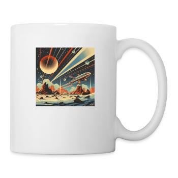 poster rétro-futuriste 2050 - Mug blanc - blanc - Droite