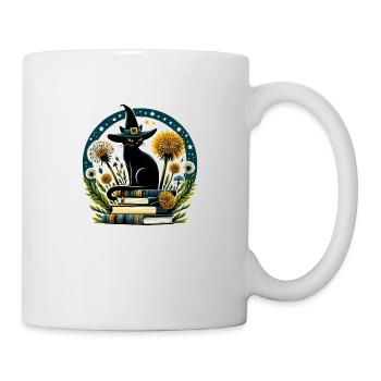 Büchersüchtige Katze Hexe - Tasse - Weiß - Rechts