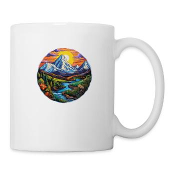 Panorama de montagne au lever du soleil - Mug blanc - blanc - Droite