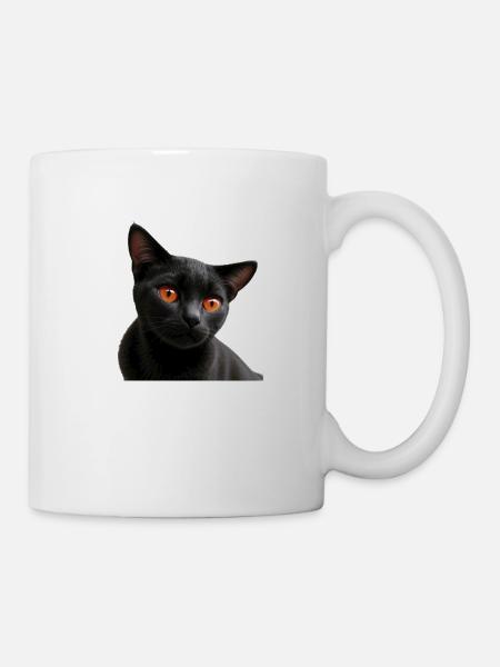 Chat noir - Mug blanc - blanc