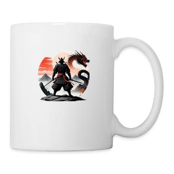 Samurai Japan Landschaft Schwarzer Drache - Tasse - Weiß - Rechts