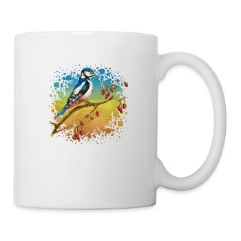 Bunter Vogel - Tasse - Weiß - Rechts