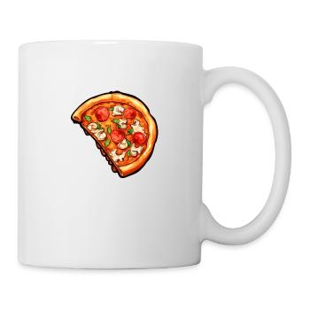 Pizza Hälfte - Tasse - Weiß - Rechts