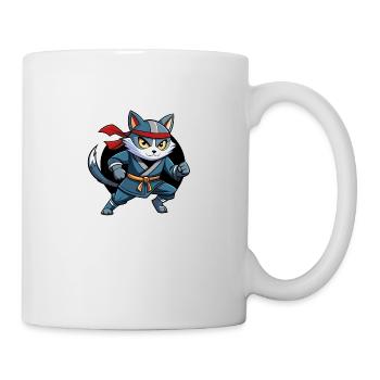 Ninja Katze - Tasse - Weiß - Rechts