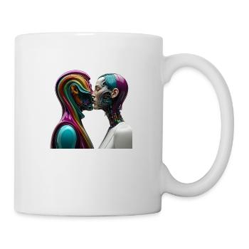 surreal kissing. love is everywhere - Mug - white - Right