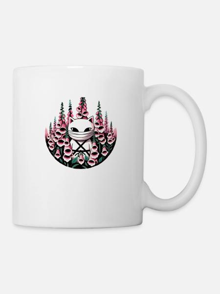 Chat Ninja - Mug blanc - blanc