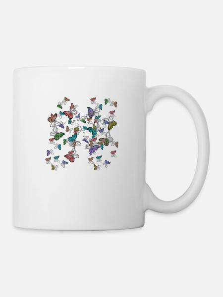 Papillons Sentiments Émotion Douleur Dépression - Mug blanc - blanc