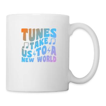 Tunes Take Us To A New World - Tasse - Weiß - Rechts