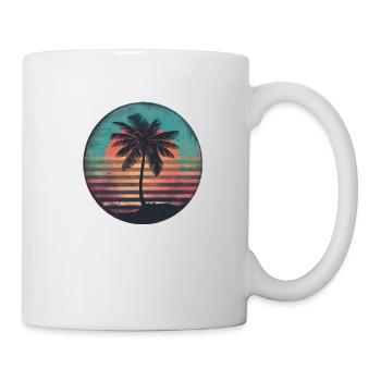 Sunset Palms Silhouette Rétro Années 80 Vintage2 - Mug blanc - blanc - Droite