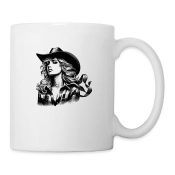 western vintage cowboy fille américain western sauvage - Mug blanc - blanc - Droite
