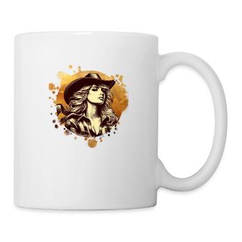 western vintage cowboy fille américain western sauvage - Mug blanc - blanc - Droite