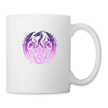 Fantasy-Drache, Anime-Drachenkopf, mythische Reptilienmagie - Tasse - Weiß - Rechts