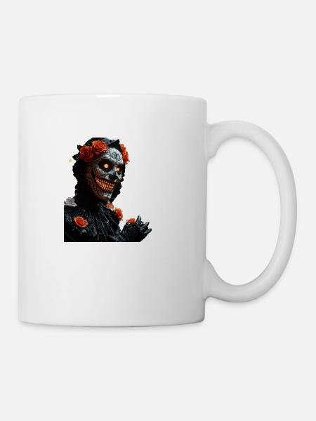 Halloween-Menion mit funkelnden Lichtern - Tasse - Weiß