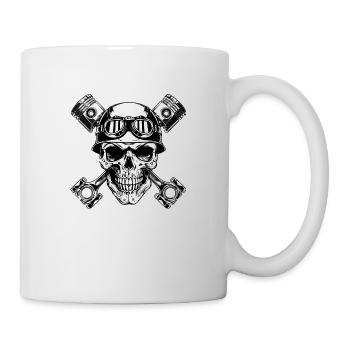 MotorSkull Moto design motard chopper - Mug blanc - blanc - Droite