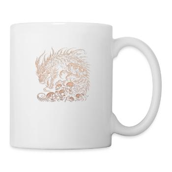 Fantasy-Drache, Anime-Drachenkopf, mythische Reptilienmagie - Tasse - Weiß - Rechts