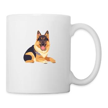 Berger allemand couché grand chien - Mug blanc - blanc - Droite