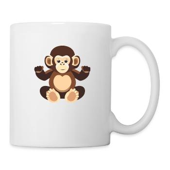 Monkey Baby Cute Brown Fur Gorilla Orangutang - Mug - white - Right