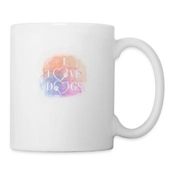 Ich liebe Hunde - Tasse - Weiß - Rechts