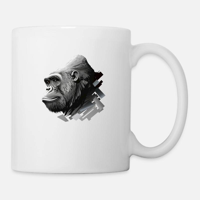gorilla, Der Gorilla schweigt - Tasse - Weiß
