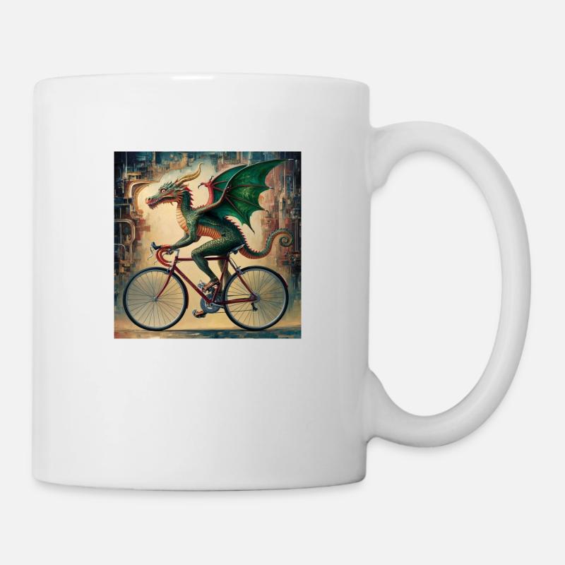 Ein surreales Gemälde eines mythischen Drachen - Tasse - Weiß