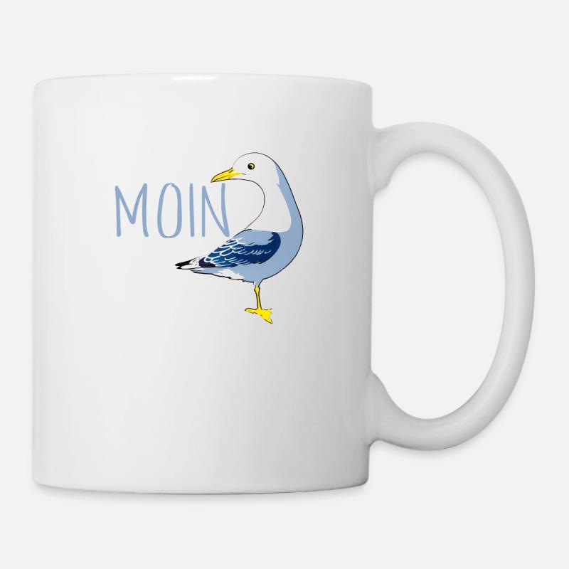 Moin mit Möve - Tasse - Weiß