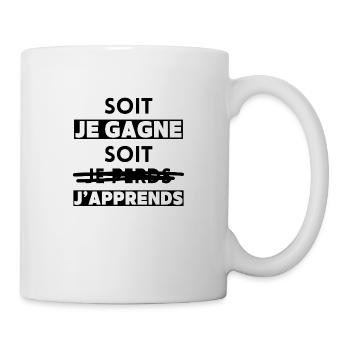 Soit je gagne, soit j'apprends - Mug blanc - blanc - Droite