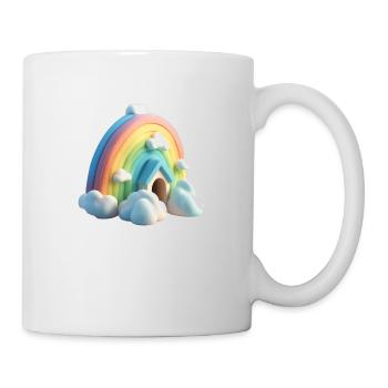 Rainbow with house - Mug - white - Right
