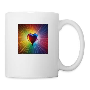 Cœur arc-en-ciel - Mug blanc - blanc - Droite