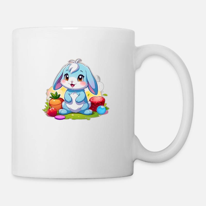 Blauer Hase - Tasse - Weiß