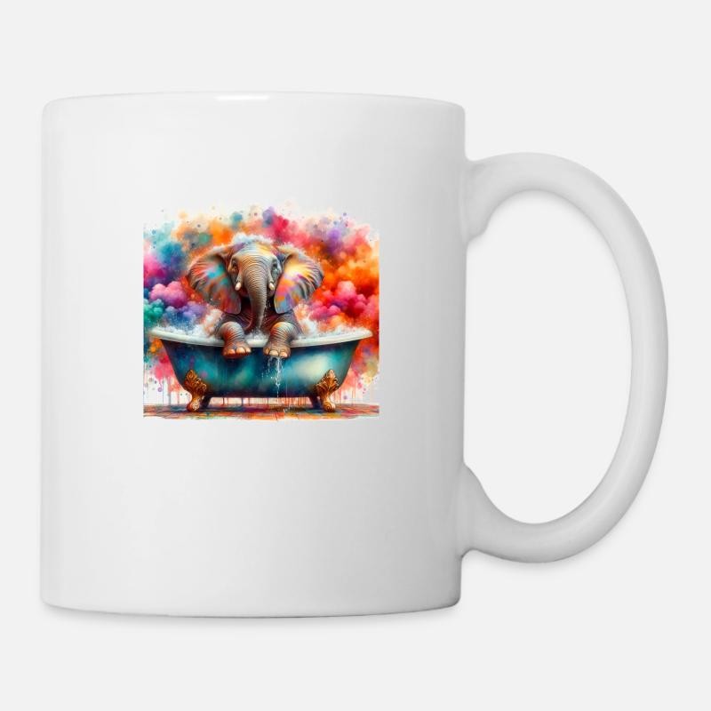 An elephant in my bathtub - Mug - white