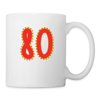 80. 80 JAHRE. 80. JAHRESTAG. 80-JÄHRIGES JUBILÄUM. - Tasse - Weiß - Rechts
