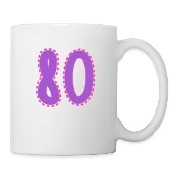 80. 80 JAHRE. 80. JAHRESTAG. 80-JÄHRIGES JUBILÄUM. - Tasse - Weiß - Rechts