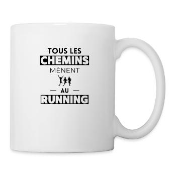 Tous les chemins mènent au running - Mug blanc - blanc - Droite