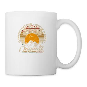 Hergestellt im Jahr 2009 Retro 2009 Jubiläumsgeschenk - Tasse - Weiß - Rechts
