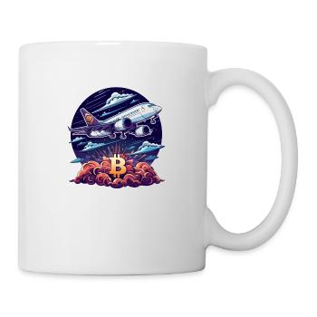 Crypto Bitcoin BTC Flugzeug Design Himmel ETH - Tasse - Weiß - Rechts