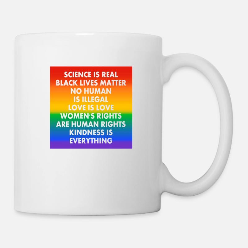 Pride-Flaggenfarben - progressive Slogans - Tasse - Weiß