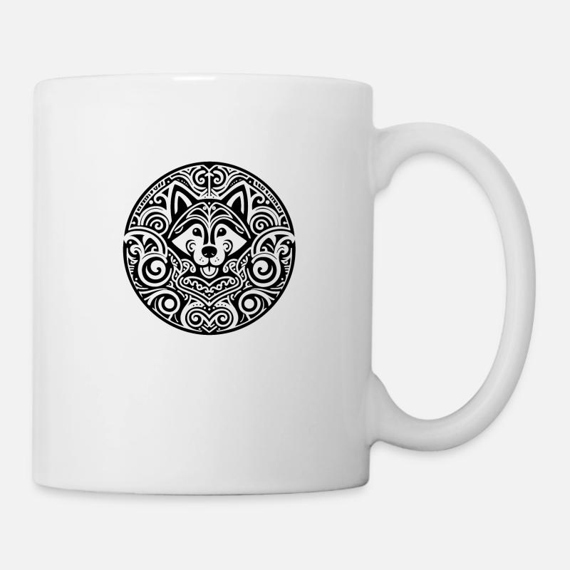 tribal dog - Mug - white