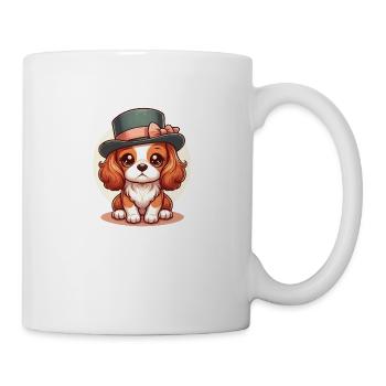 Chien Mignon Cavalier King Charles a chapeau - Mug blanc - blanc - Droite