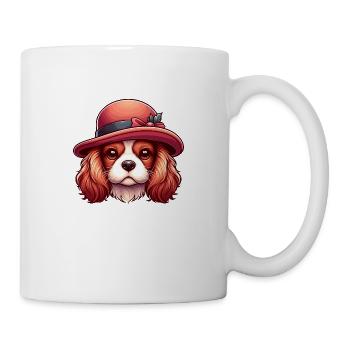 Cavalier King Charles chien mignon chapeau rouge - Mug blanc - blanc - Droite