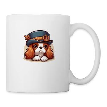 Cute Cavalier King Charles Dog - Hat - Mug - white - Right