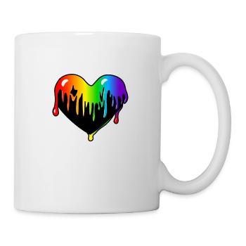 Klebriges Herz trieft : Sticky Queer Pride - Tasse - Weiß - Rechts