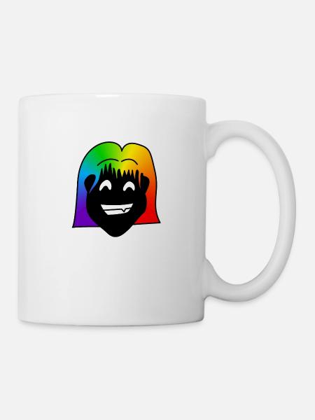 Big Grin : Sticky Queer Pride - Mug - white