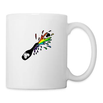 Schampus-Flasche Sekt-Flasche : Sticky Queer Pride - Tasse - Weiß - Rechts