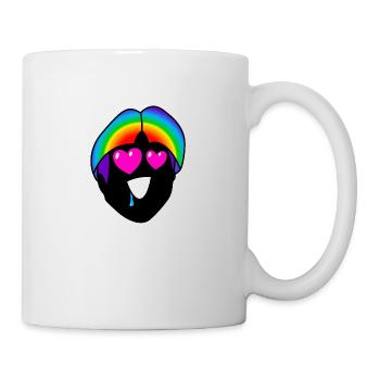 Hals über Kopf verliebt : Sticky Queer Pride - Tasse - Weiß - Rechts